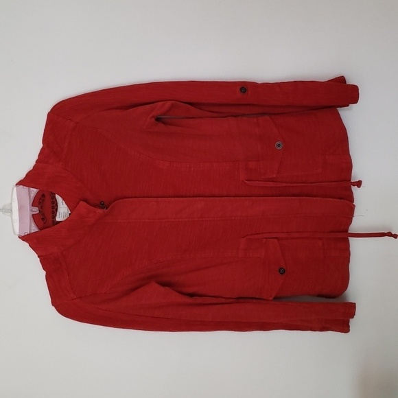 Saturday Sunday Anthropologie rust cotton anorak jacket, full zip, womens small - Picture 1 of 10